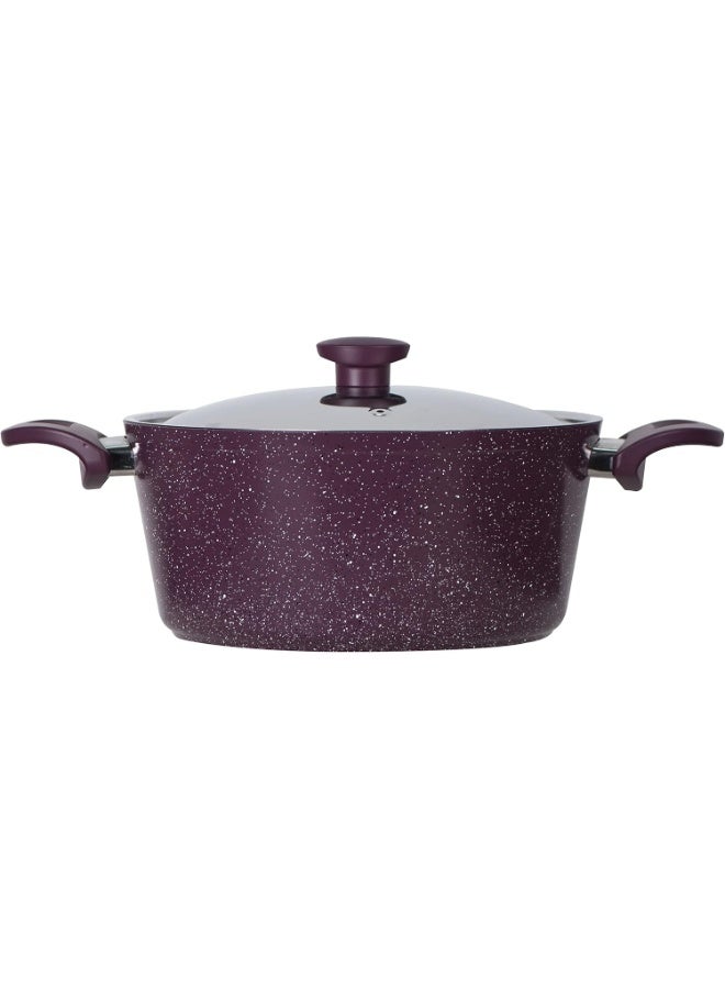 Top Chef Pot Granite Size 22 Burgundy Stainless Steel Lid - Image 1